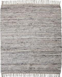 Teppich Hafi aus Jute und Wolle und Grau, 180 x 180 cm