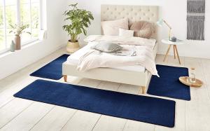 Bettumrandung Nasty Floor | Bettvorleger 3er Set - dunkelblau - 70x140/70x140/70x240 cm