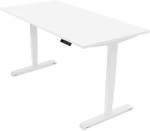 Desktopia Pro X - Elektrisch höhenverstellbarer Schreibtisch / Ergonomischer Tisch mit Memory-Funktion, 7 Jahre Garantie - (Weiß, 160x80 cm, Gestell Weiß)