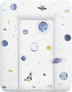 Ceba Baby Wickelauflage weiche Wickelunterlage Baby Wickeltischauflage Abwaschbar 50x70 Wasserfarben Kollektion - Universum