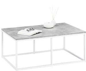 CARO-Möbel Couchtisch Mauro Wohnzimmertisch mit elegantem Metallgestell, Beistelltisch in weiß/weiß, 102 x 67 cm