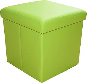 Style home Sitzhocker Sitzbank mit Stauraum, Faltbare Aufbewahrungsbox Sitztruhe Sitzwürfel Fußablage, belastbar bis 300 kg, aus Kunstleder, 38*38*38 cm(Grün)