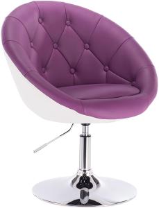 Barsessel Loungesessel mit Lehne zweifarbig Violett+weiß