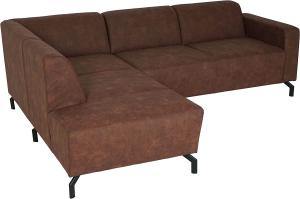 Ecksofa HWC-J60, Couch Sofa mit Ottomane links, Made in EU, wasserabweisend ~ Samt grau