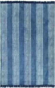 vidaXL Kelim-Teppich Baumwolle 160x230 cm mit Muster Blau [246564]