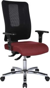 Topstar Open X (N) Chrom, ergonomischer Bürostuhl, Schreibtischstuhl, Stoffbezug, bordeaux/schwarz