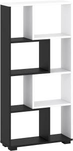 Domando Bücherregal Venosa Modern für Wohnzimmer Breite 60cm, besondere Facheinteilung in Weiß Matt und Schwarz Matt