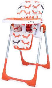 Cosatto Noodle 0+ Highchair - Compact, Height Adjustable, Foldable, Easy Clean, From birth to 15kg (Mister Fox)