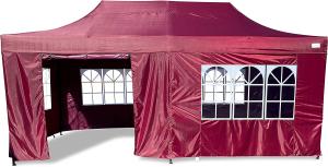 Grasekamp Faltpavillon Modena 3x6m bordeaux inkl. Seitenteile - extra starkes Gestell bordeaux