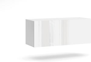 Domando Lowboard Levico M1 Modern für Wohnzimmer Breite 100cm, grifflos, Hochglanz, Weiß Matt und Weiß Hochglanz
