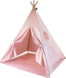 Hej Lønne Kinder Tipi, rosa Zelt, ca. 120 x 120 x 150 cm groß, Spielzelt mit Bodendecke und Fenster, inkl. Beutel und Anleitung, für drinnen und draußen, schadstofffrei