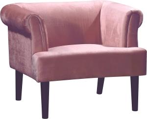 Atlantic Home Collection Sessel CHARLIE, Samt, Armlehnenstuhl mit Massivholzfüßen, Rosa, 74 x 86x 70