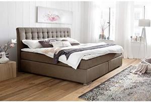 Boxspringbett Lenno - Stoffbezug Braun H2 180x200cm