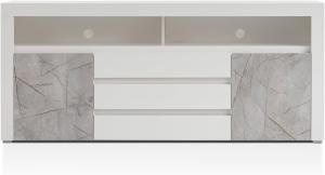 Sideboard Airen in weiß und Marmor grau Optik 200 cm
