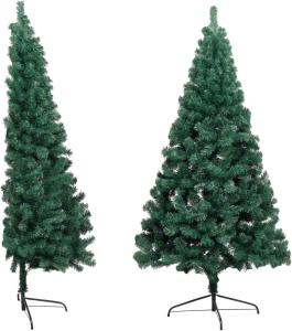 vidaXL Künstlicher Halber Weihnachtsbaum mit Ständer Grün 180 cm PVC