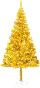 Künstlicher Weihnachtsbaum mit LEDs & Ständer Golden 180 cm PET