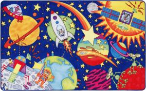 Kinderteppich- Lovely Kids Weltraum Teppich 160 x 100 cm