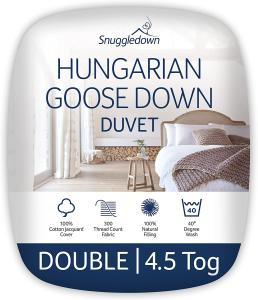 Snuggledown Bettdecke ungarische Gänsedaunen, 4.5 Tog Summer Cool, Double