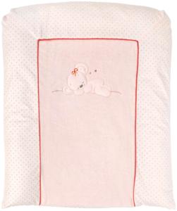 Nattou Wickelauflage Maus Valentine, Adèle und Valentine, 65 x 60 cm, Weiß/Rosa