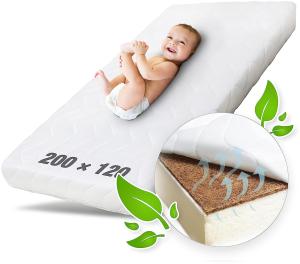 Ehrenkind® Kindermatratze Kokos | Baby Matratze 120x200 | Babymatratze 120x200 mit hochwertigem Schaum, Kokosplatte und Hygienebezug