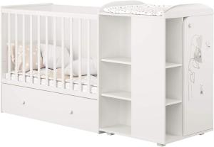 Polini 'French 800' Kombi-Kinderbett 60x120 cm, Amis/weiß, mit Kommode