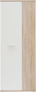 FORTE Net 106 Schuhschrank mit 2 Türen, Holzwerkstoff, Sonoma Eiche / Weiß, 68. 90 x 34. 79 x 179. 1 cm