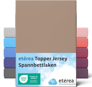 etérea Jersey Topper Spannbettlaken Spannbetttuch Taupe 180x200 - 200x200 cm