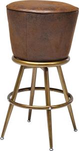 Kare Barhocker Lady Rock Vintage, runder Designbarstuhl mit Metallfüßen im Retrolook, gold-braun, (H/B/T) 74x48x48cm