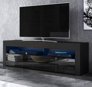 TV-Lowboard Live Hochglanz schwarz mit Beleuchtung 140 cm