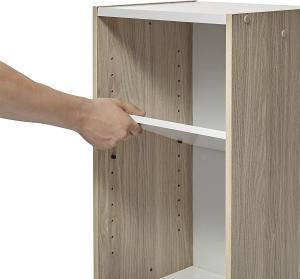 Marke Amazon– Movian, Aufbewahrungsschrank/Bücherregal/Akzentschrank mit 2 Ablagen aus Holz,Modular, Wohnzimmer, Schlafzimmer, Büro – Space Saving Shelf UB-9015 – Helle Eiche & Weiß