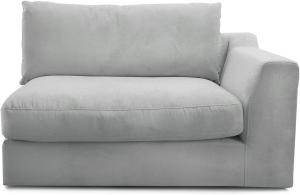 CAVADORE Sofa-Modul "Fiona"mit Armteil rechts / individuell kombinierbar als Ecksofa, Big Sofa oder Wohnlandschaft / 138 x 90 x 112 / Webstoff hellgrau