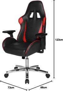 Topstar Speed Chair 2 Bürodrehstuhl, Gamingstuhl, Chefsessel, Kunstleder, Stahl-Fußkreuz, rot/schwarz