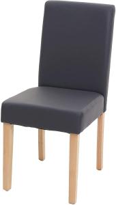 Esszimmerstuhl Littau, Küchenstuhl Stuhl, Kunstleder ~ grau matt, helle Beine