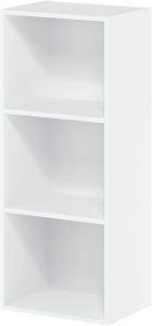 Furinno offenes Bücherregal, mit 3 Fächern, Holz, Weiß, 30. 5 x 23. 6 x 80 cm