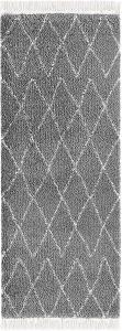 Hochflor Teppich Jade Dunkelgrau Creme - 80x200x2,5cm