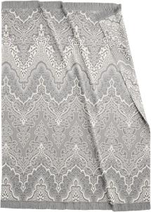 Biederlack Wohndecke Lace Größe 150x200 cm grau/beige Fransen Plaid