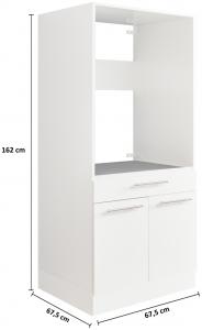 Waschküche LAUND Waschmaschinenschrank Hauswirtschaftsraum Weiß 68 x 162 x 68 cm