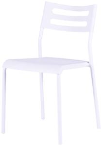 Stuhl weiß Kunststoff Esszimmerstuhl Küchenstuhl Esszimmermöbel Gestell aus Metall Art. 369 770x500x410