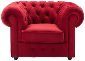 Sessel CHESTERFIELD in Samt rot Relaxsessel 114 cm