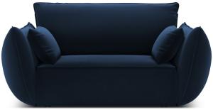 Micadoni Samtstoff Sessel Kaelle | Bezug Royal Blue | Beinfarbe Black Plastic