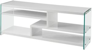 TV-Board >Catriona< in Weiß Hochglanz aus MDF,Glas - 150x56x40cm (BxHxT)