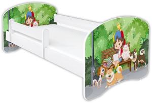 Clamaro 'Schlummerland 2021' Kinderbett 80x180 cm, Schulmädchen, inkl. Lattenrost, Matratze und Rausfallschutz (ohne Schublade)