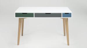 'Tess' Schreibtisch mit Schubladen, weiß, 120 x 76 x 60 cm