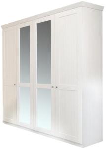Kleiderschrank BELLEVUE 206 cm Anderson Pine weiß Spiegel