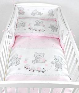 Babylux 'Bär Cookie Rosa' Kinderbettwäsche 40x60/100x135 cm