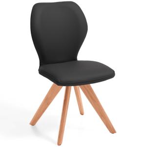 Niehoff Sitzmöbel Colorado Trend-Line Design-Stuhl Kernbuche/Polyester - 180° drehbar Atlantis graphit