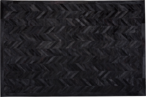 Teppich Kuhfell schwarz 160 x 230 cm Patchwork Kurzflor BELEVI