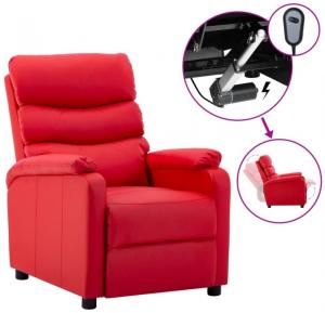 vidaXL Elektrischer Sessel Verstellbar Rot Kunstleder [3073675]