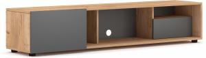 Domando Lowboard Legnano Modern für Wohnzimmer Breite 160cm, Push-to-open-System, Eiche Gold und Graphit Matt