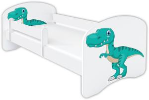 Clamaro 'Schlummerland Dinosaurier' Kinderbett 80x180 cm, Design 10, inkl. Lattenrost, Matratze und Rausfallschutz (ohne Schublade)